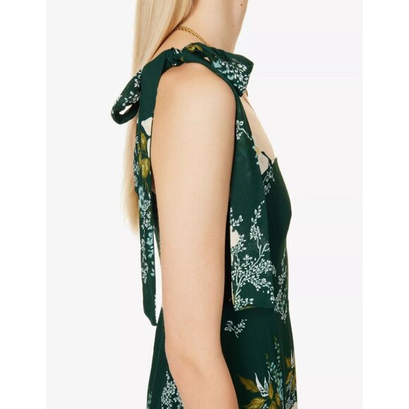 Reformation Twilight Floral Woven Midi Dress Portia Size 6 - Picture 3 of 10